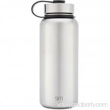 Simple Modern 32 Ounce Summit Water Bottle + Extra Lid - Vacuum Insulated Thermos Reuseable Thermos 18/8 Stainless Steel Flask - Silver Hydro Travel Mug - Simple Stainless 567925097